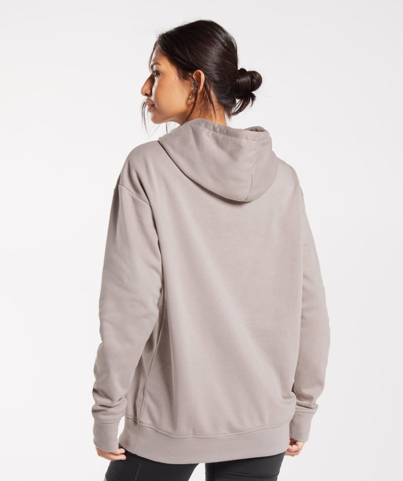 Bluzy Z Kapturem Gymshark Treningowe Oversized Damskie Szare | PL 052RHQ